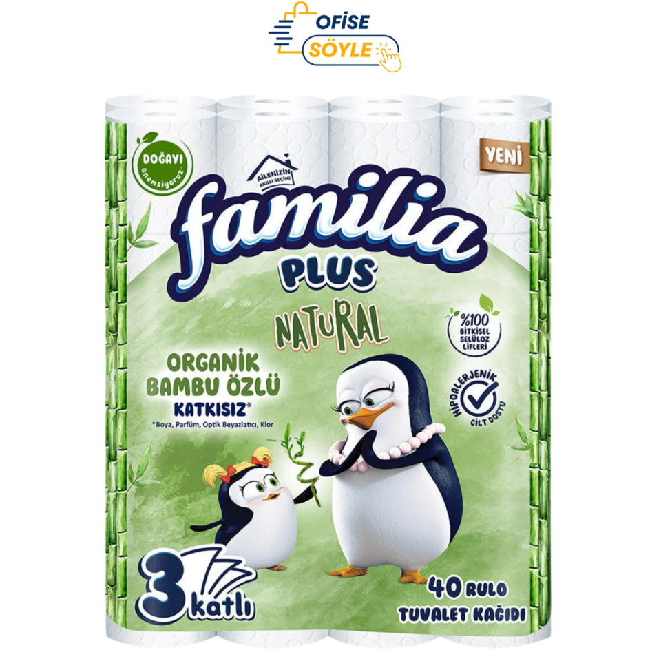 Familia Plus Natural Bambu Tuvalet Kağıdı 3 Katlı 40'lı