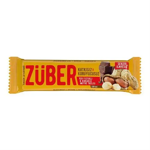 Züber Yer Fıstıklı, Kakaolu Meyveli Bar 40 g