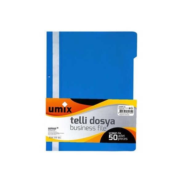 UMİX TELLİ DOSYA MAVİ ECO 50 Lİ