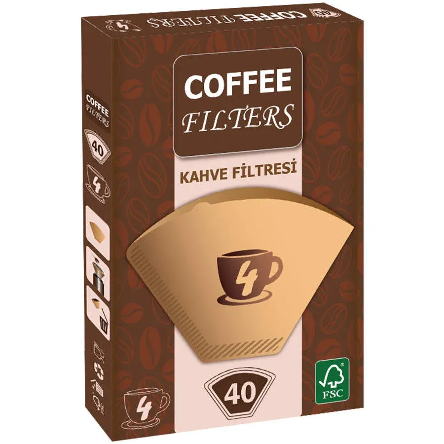 Coffee Filters Filtre Kahve Kağıdı 4 Numara 40'lı