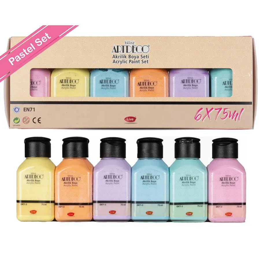 Artdeco Akrilik Boya 75 ml 6'lı Set Pastel