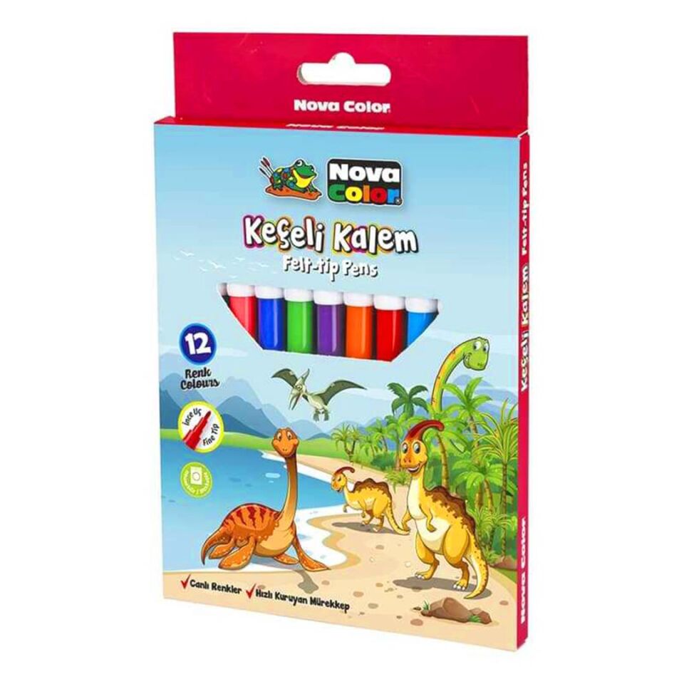 NOVA COLOR KEÇELİ KALEM 12 RENK