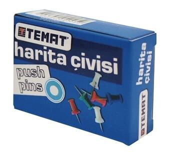 TEMAT HARİTA ÇİVİSİ RENKLİ