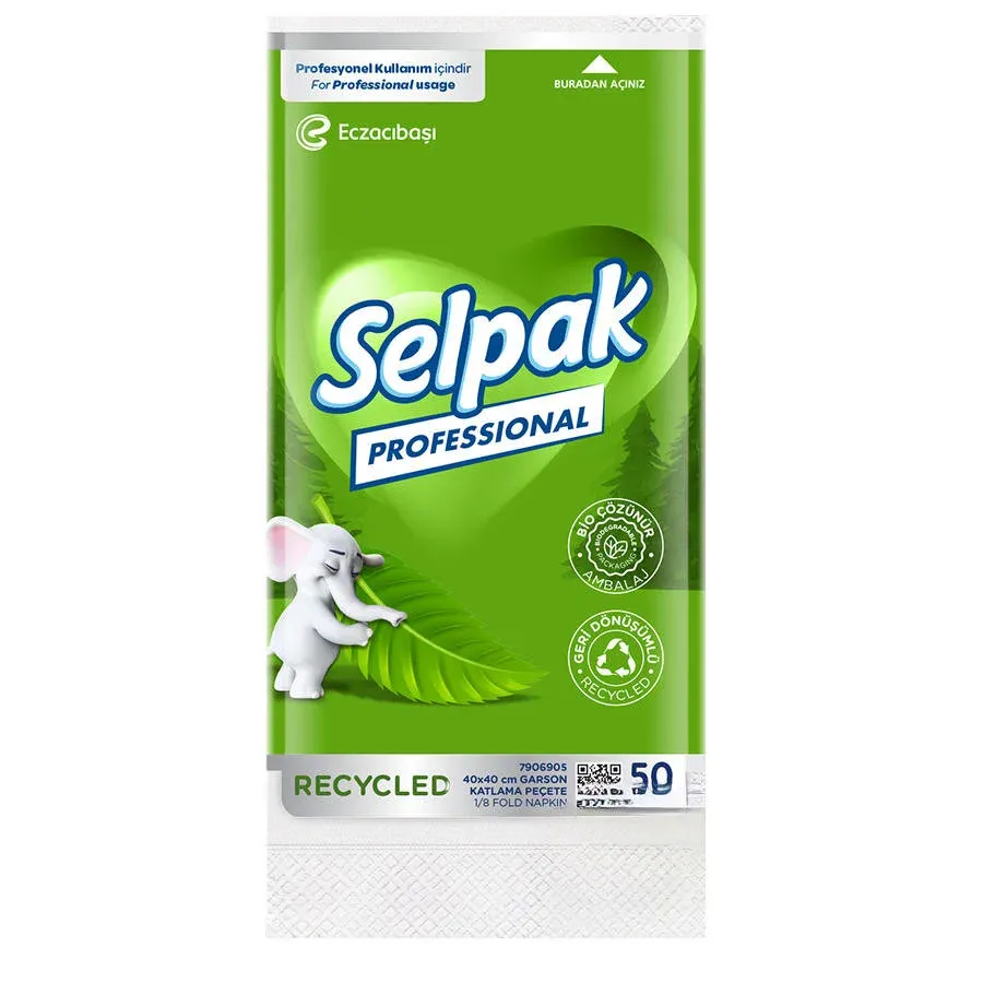 Selpak Profesyonel Recycled 40 x 40 1/8 Peçete 50 Yaprak x 20'li Paket