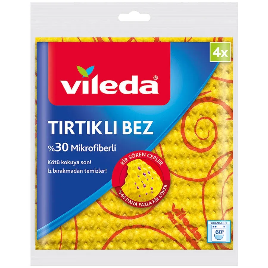 Vileda Tırtıklı Temizlik Bezi 4'lü Paket