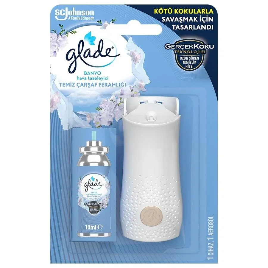 Glade Banyo Hava Tazeleyici Temiz Çarşaf Ferahlığı Cihaz+Aerosol