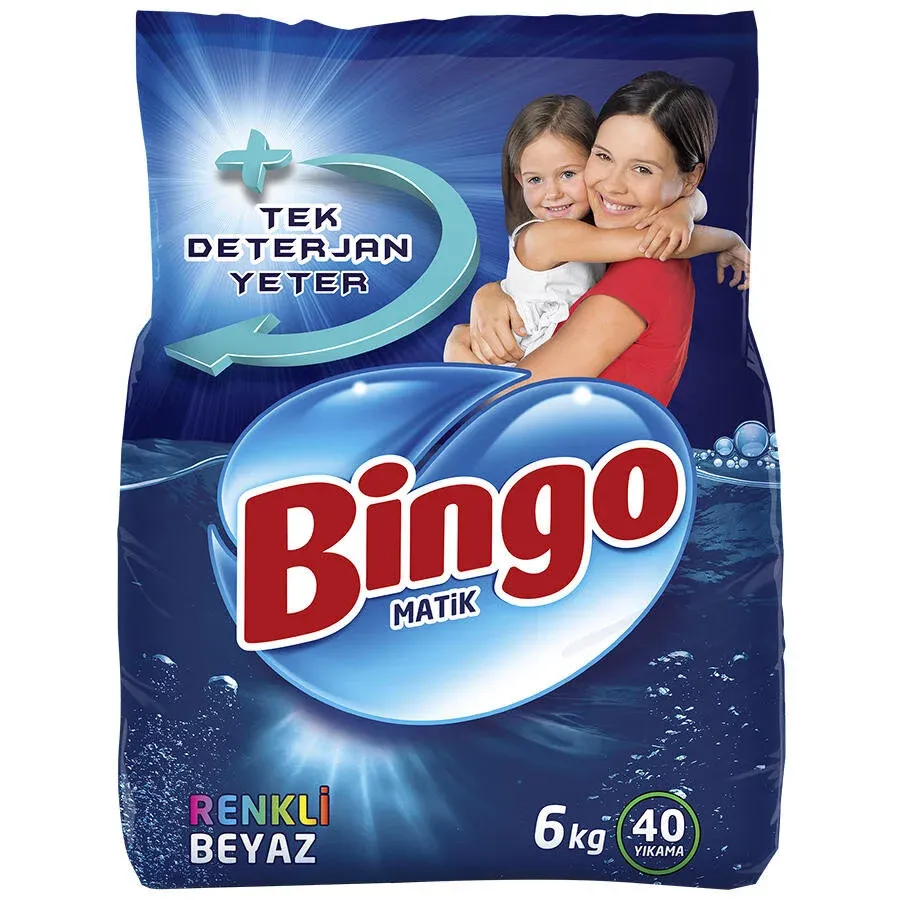 Bingo Matik Renkli Beyaz Toz Çamaşır Deterjanı 6 KG