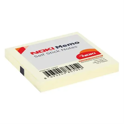 Noki Memo 12007 Yapışkanlı Not Kağıdı 75 x 75 mm 100 Yaprak - Sarı