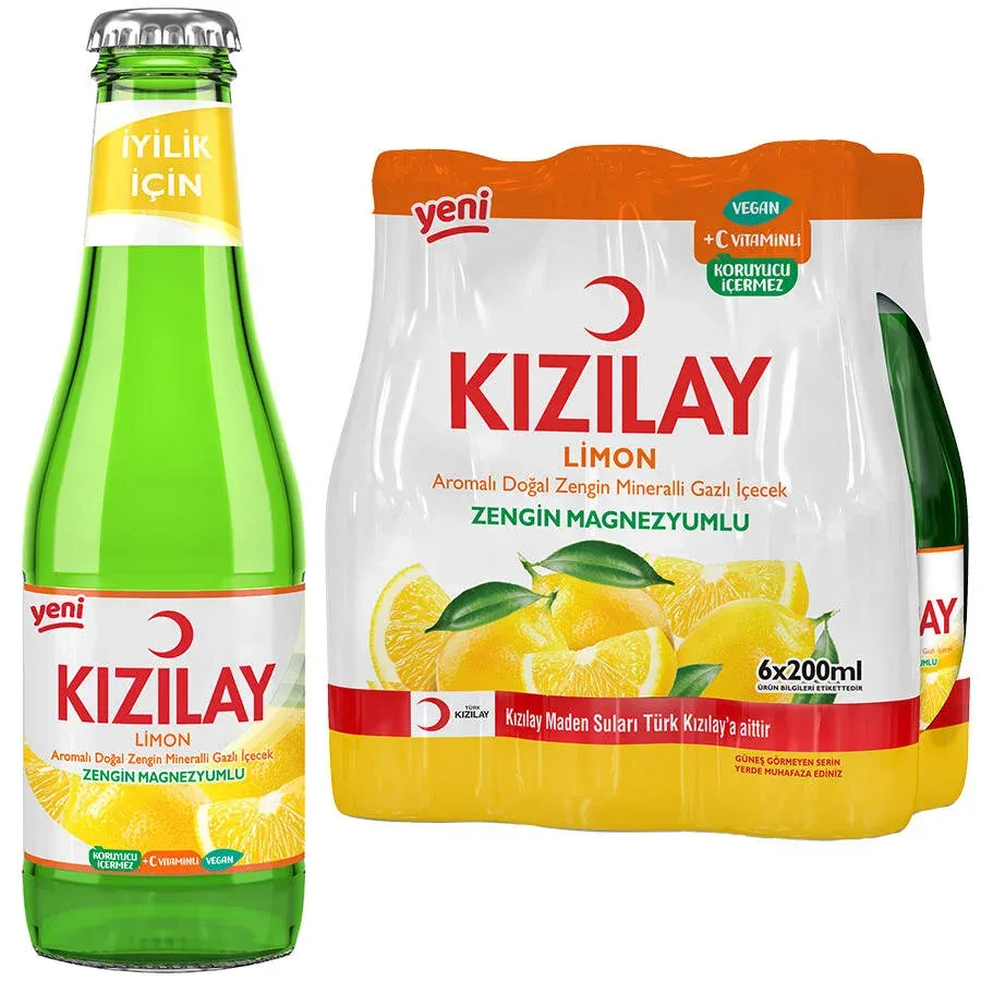 Kızılay Ekstra C Vitaminli Limonlu Maden Suyu 200 ml 6'lı Paket  Listeye Ekl