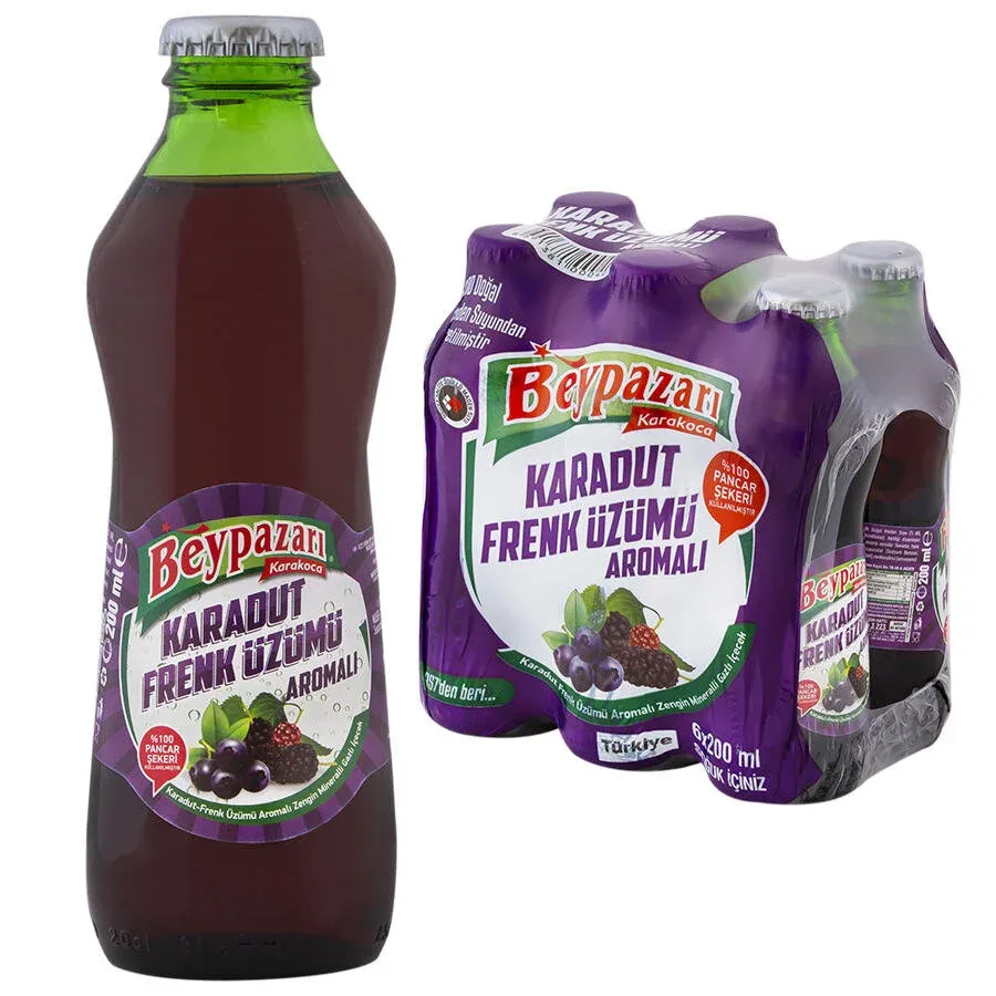 Beypazarı Karadut&Frenk Üzümü Maden Suyu 200 ml 6'lı