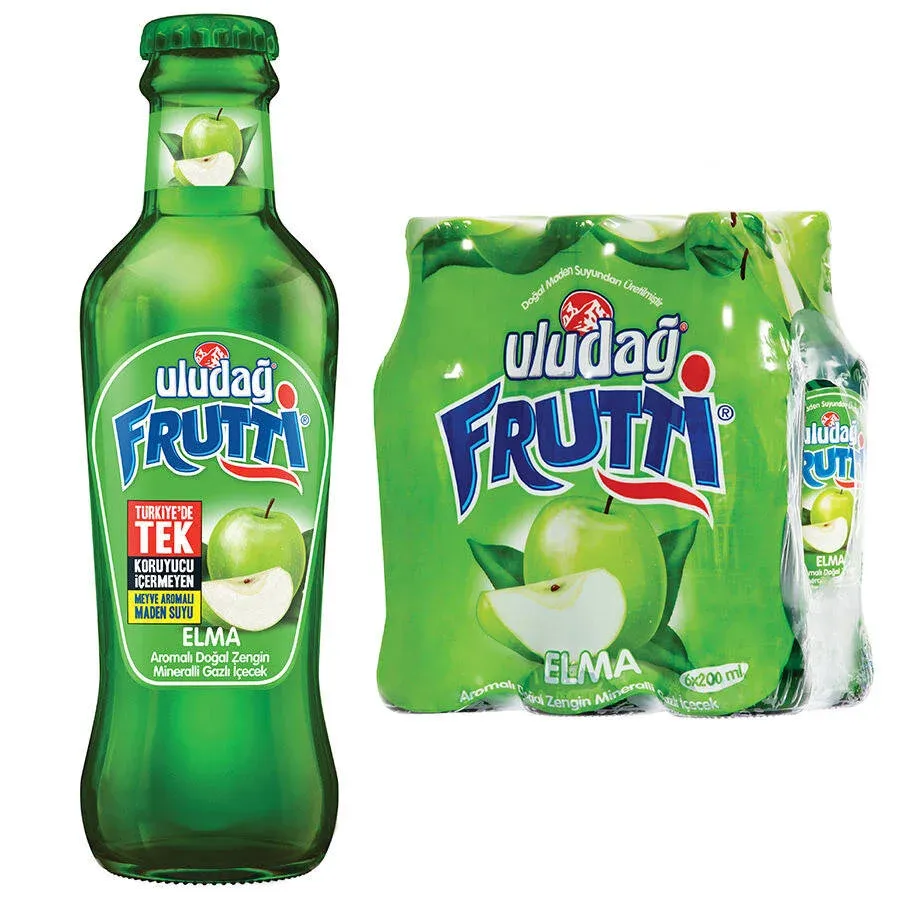 Uludağ Frutti Elma Aromalı Maden Suyu 200 ml 6'lı Paket