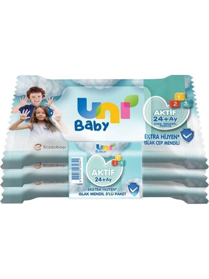 Uni Baby Aktif Cep Islak Mendil 3X15