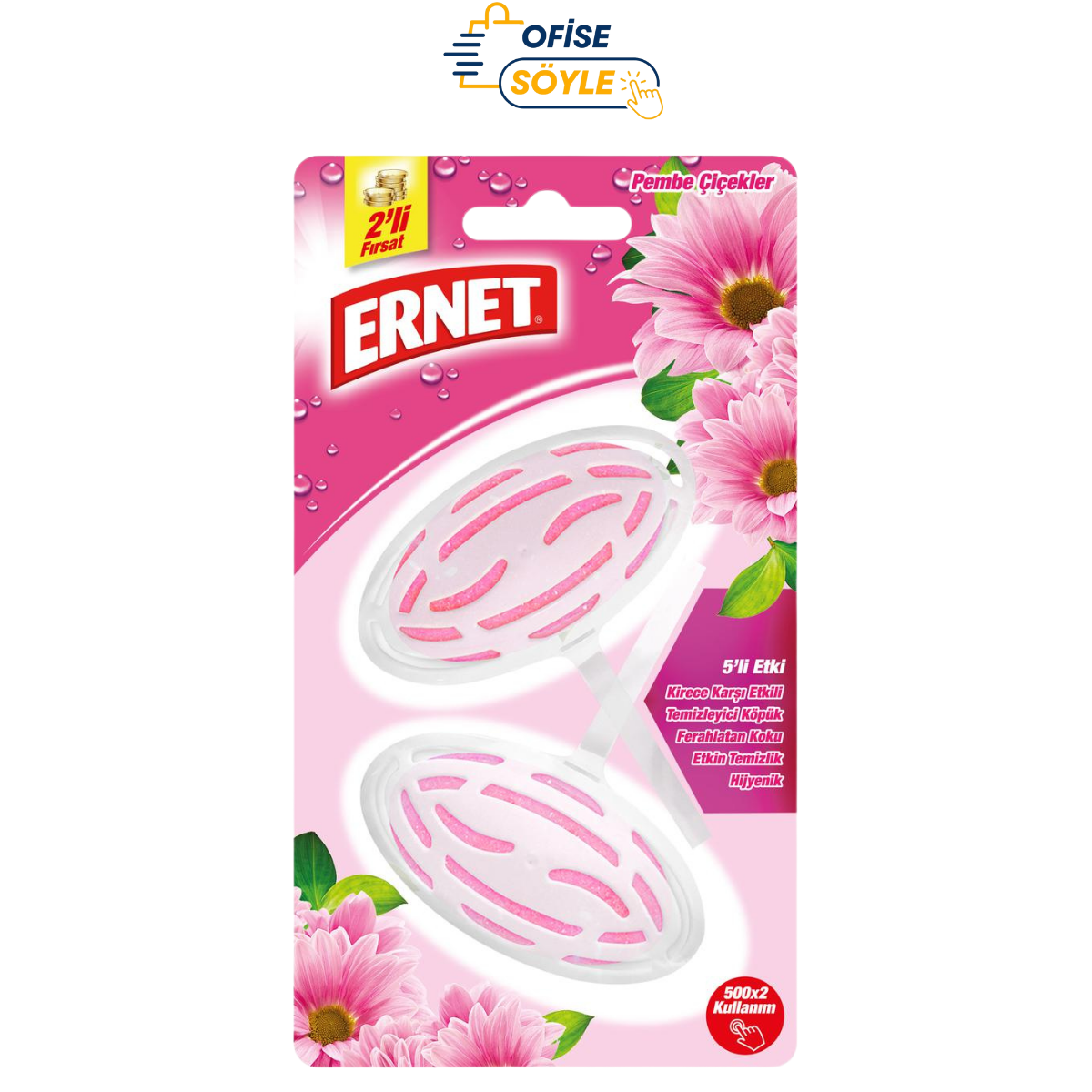 Ernet WC Blok Pembe Çiçekler 2 X 40 GR