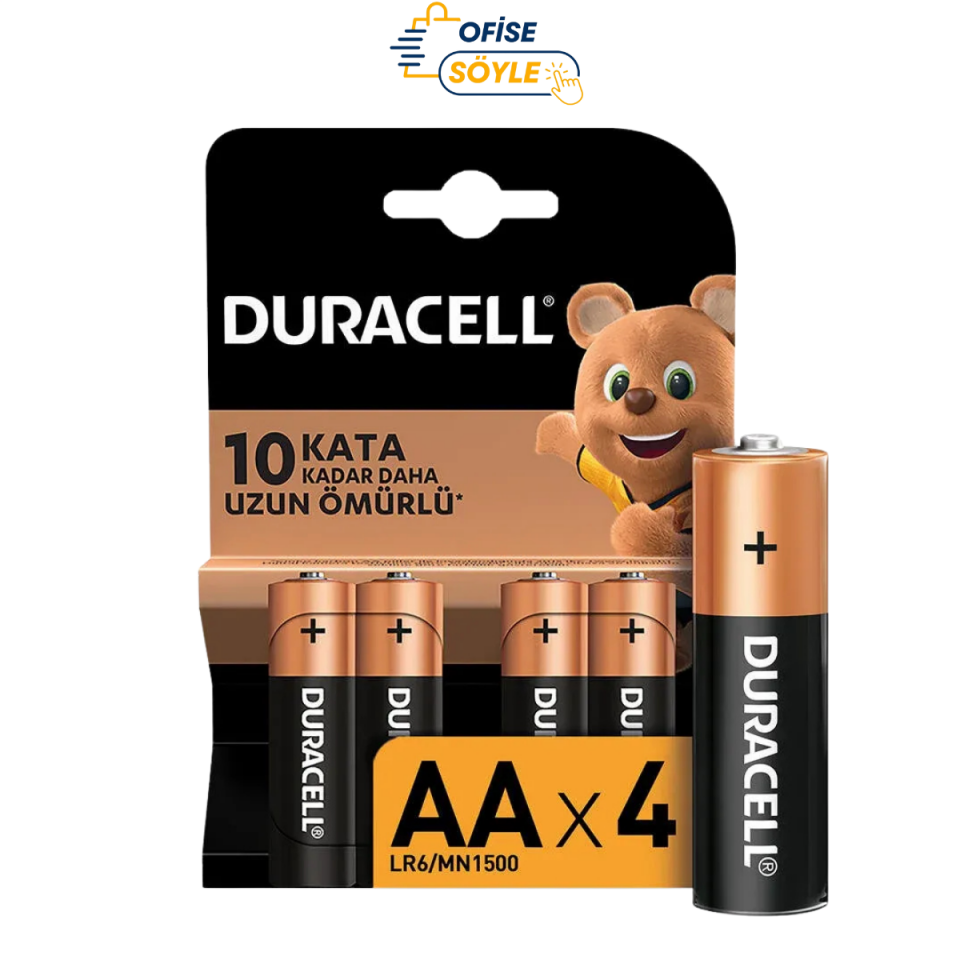 Duracell Alkaline AA Kalem Pil 1.5 V 4 Adet