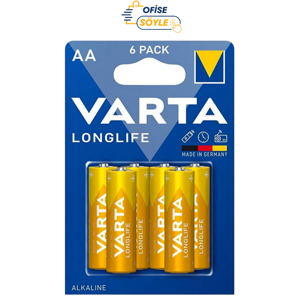 VARTA LONGLİFE PİL KALEM AA 1.5V 6 LI ALKALİNE