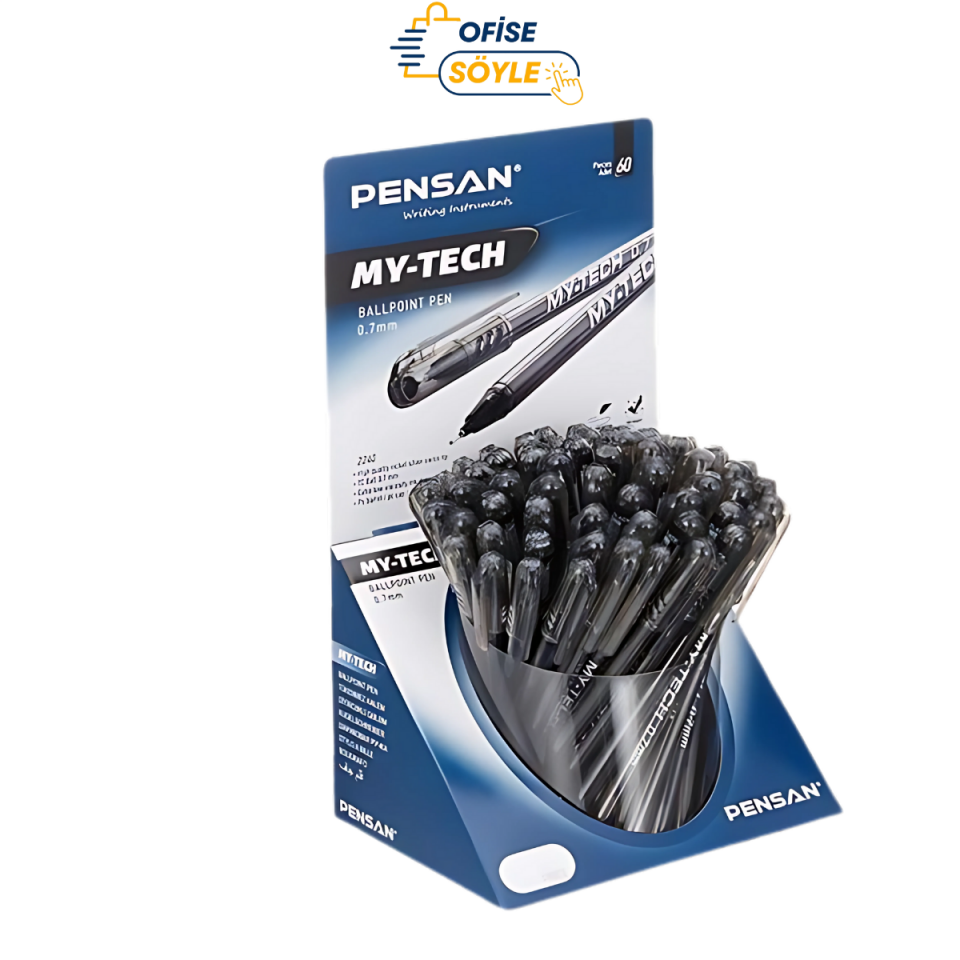 PENSAN MY TECH TÜKENMEZ KALEM 0.7 MM SİYAH 60'LI PAKET 2240