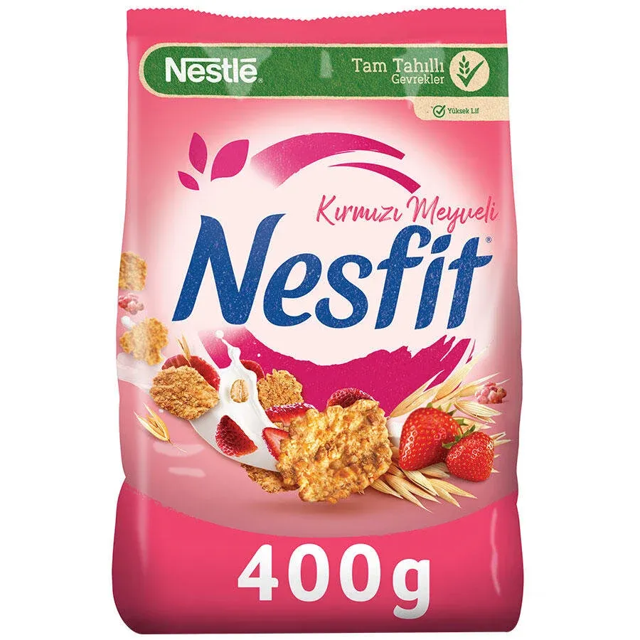 Nestle Nesfit Kırmızı Meyveli Tam Tahıl ve Pirinç Gevreği 400 gr