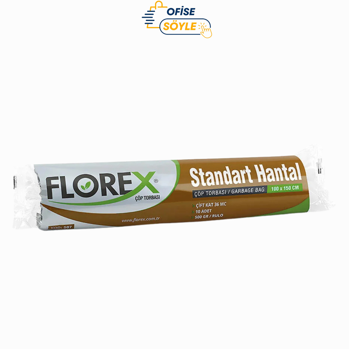 Florex Çöp Torbası Standart Hantal Boy 100 cm x 150 cm Siyah 10'lü Paket