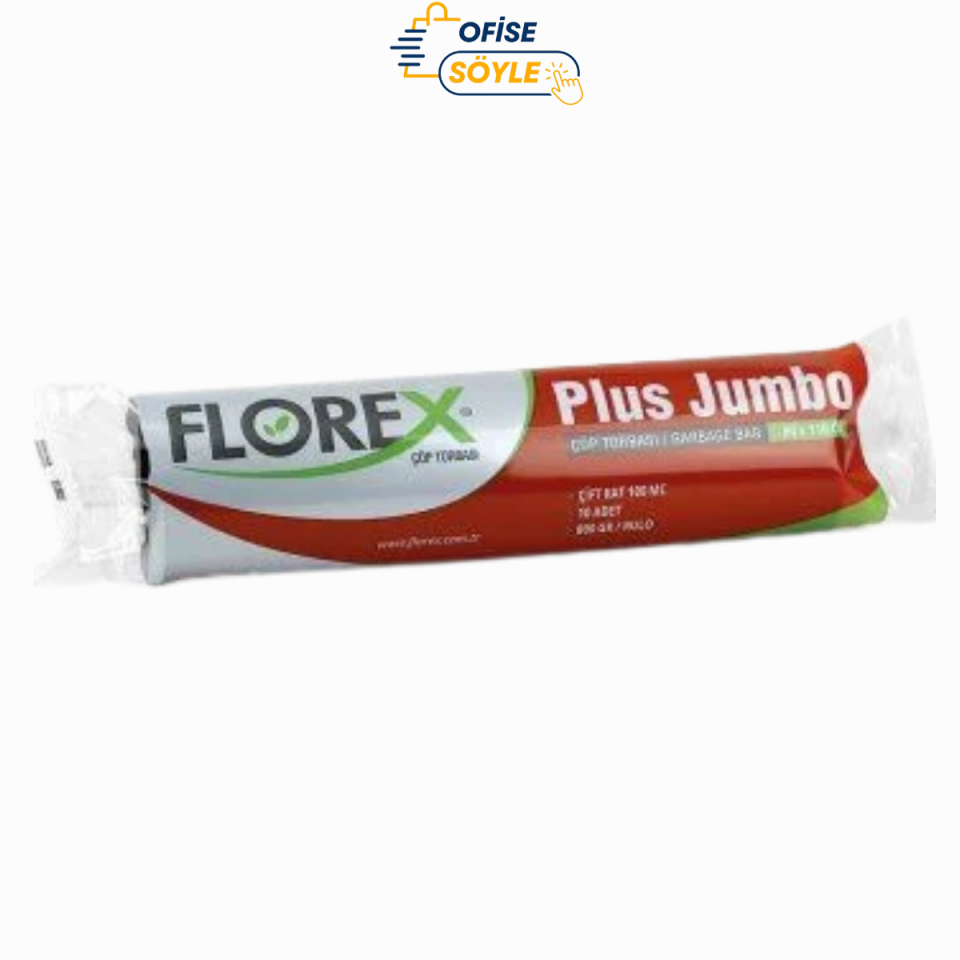 Florex 517 Plus Çöp Poşeti Jumbo Boy 80 x 110 cm 10 Adet -Mavi