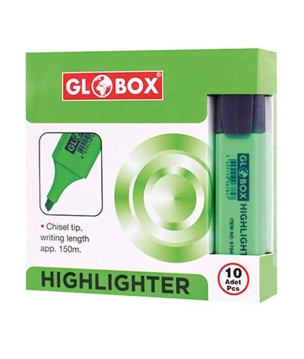 GLOBOX FOSFORLU KALEM YEŞİL 10 LU