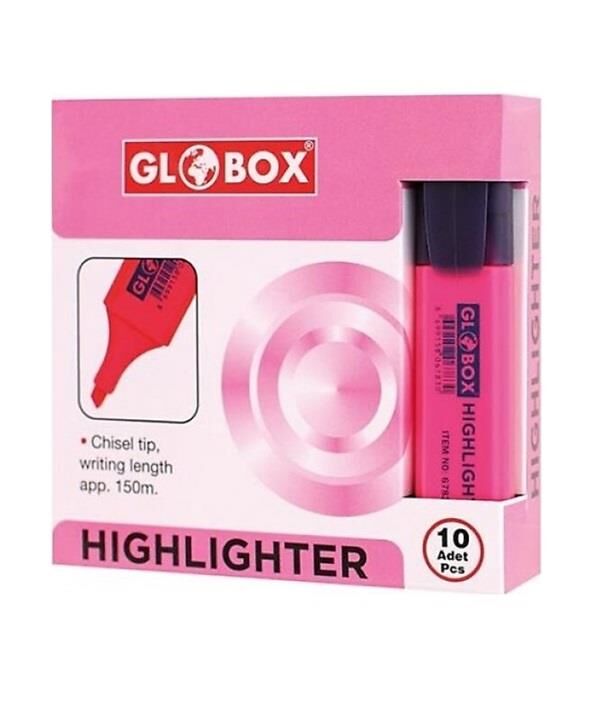 GLOBOX FOSFORLU KALEM PEMBE 10 LU