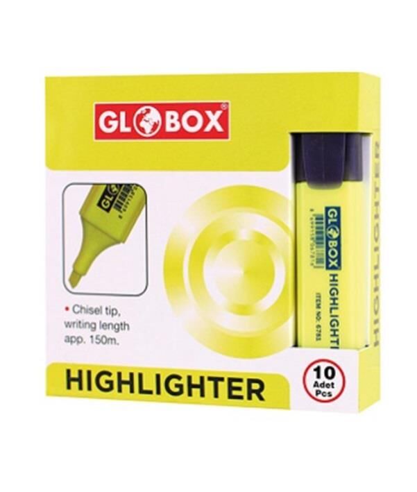 GLOBOX FOSFORLU KALEM SARI 10 LU