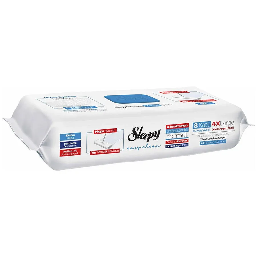 Sleepy Easy Clean Çamaşır Suyu Katkılı Mopa Uyumlu Yer Temizlik Havlusu 50 Yaprak